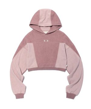 CROP INCISION HOODIE PINK