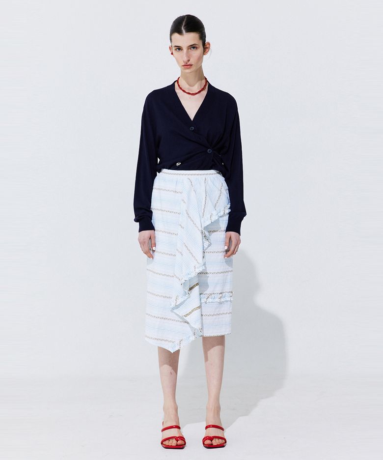Floral Embroidery Banding Skirt_Light Blue (플로럴 엠브로이더리 밴딩 스커트_라이트 블루)