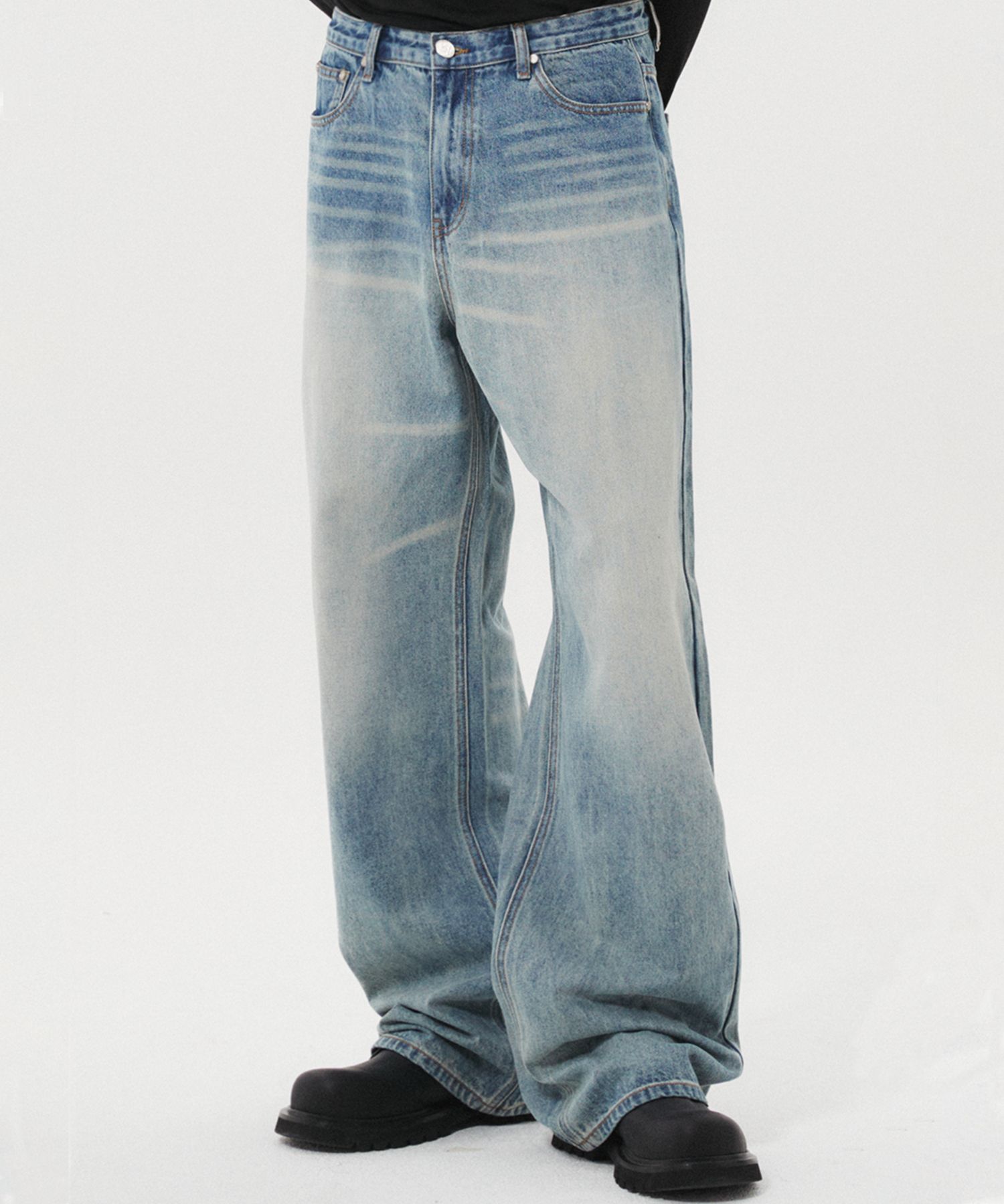 MUSINSA公式 | DNSR Signature wide denim pants light blue