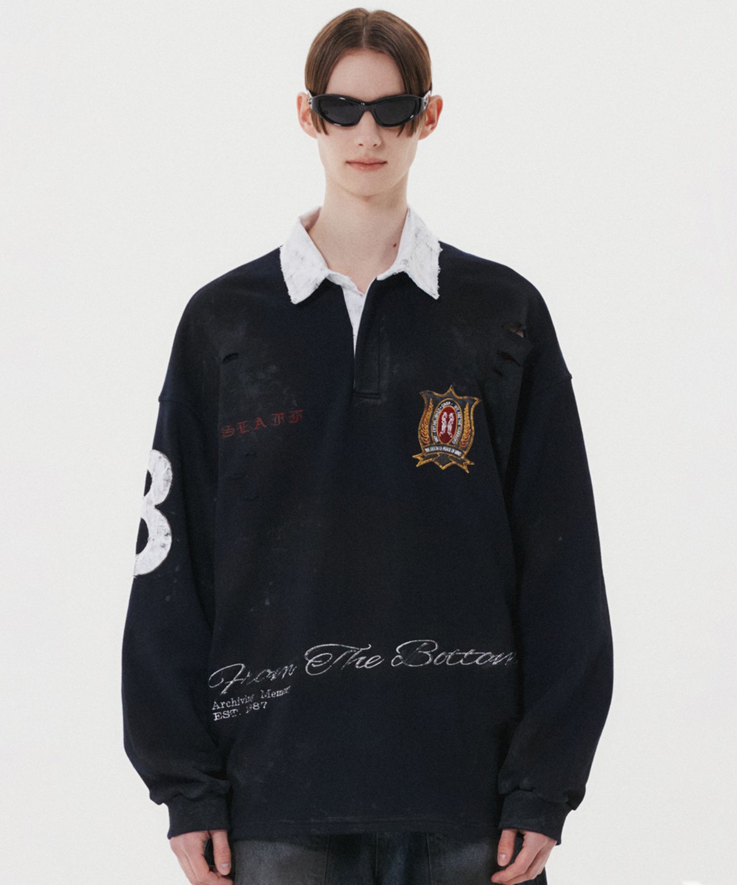 DNSR Destroyed デストロイポロシャツ project g/r MUSINSA公式 | DNSR Destroyed Dirty Polo Shirt