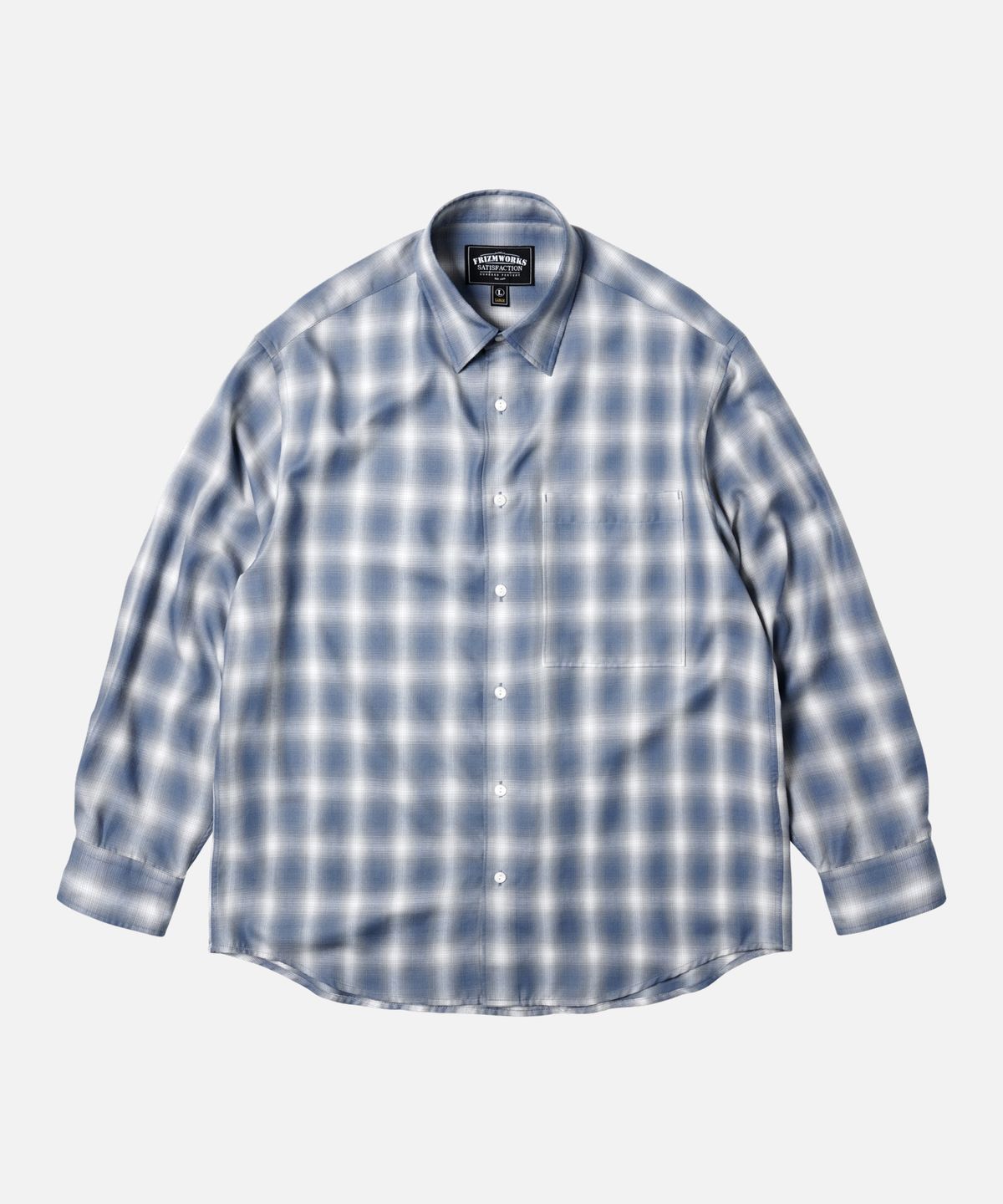 프리즘웍스(FRIZMWORKS) OMBRE CHECK RELAXED SHIRT _ BLUE