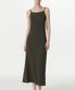 우먼즈 소프트 저지 롱 드레스 [다크 올리브]