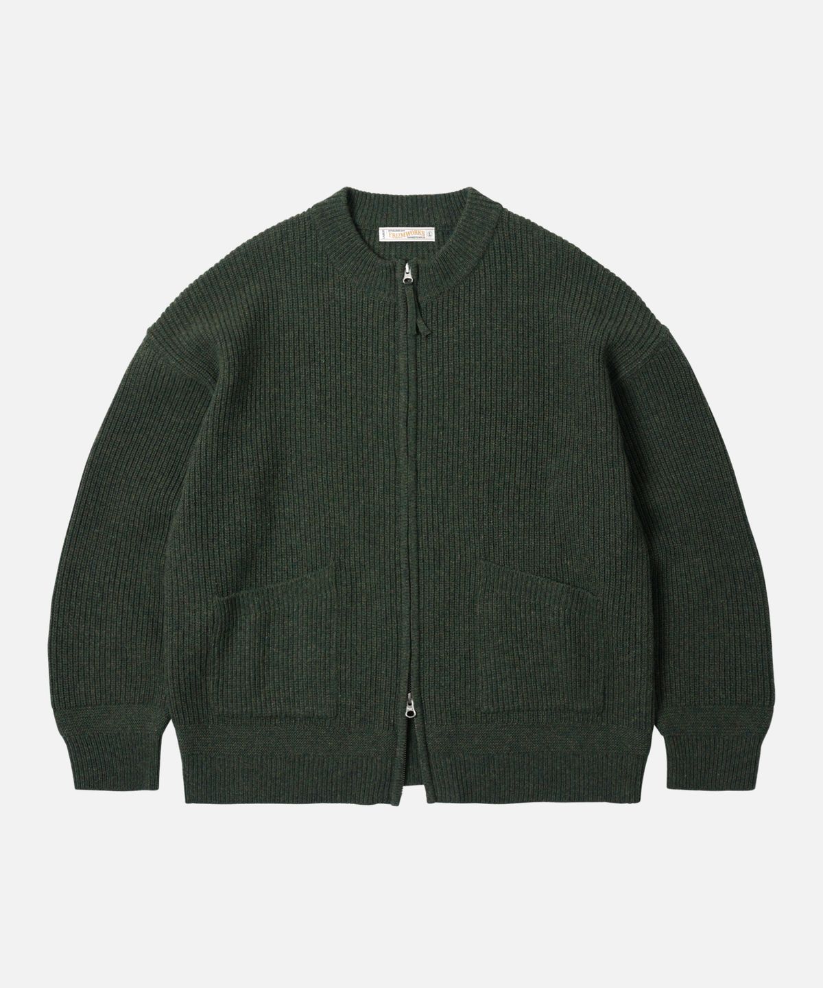 프리즘웍스(FRIZMWORKS) WOOL DECK ZIP UP CARDIGAN _ FOREST GREEN