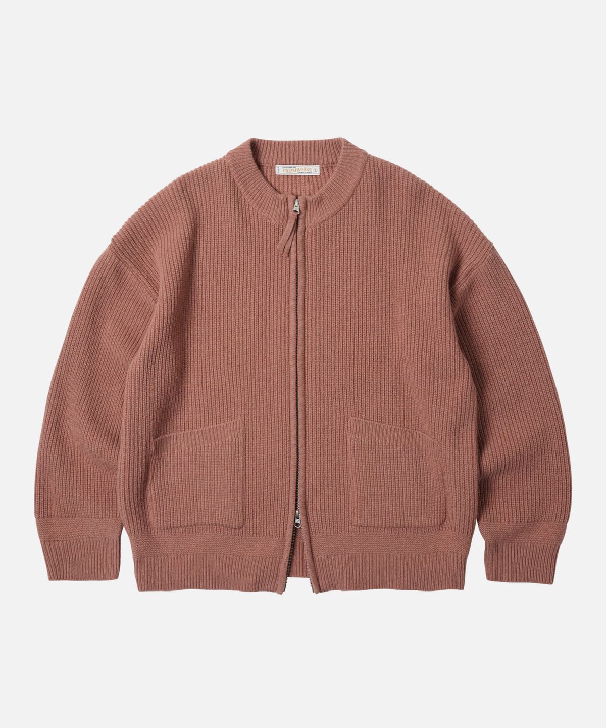 프리즘웍스(FRIZMWORKS) WOOL DECK ZIP UP CARDIGAN _ INDIAN PINK