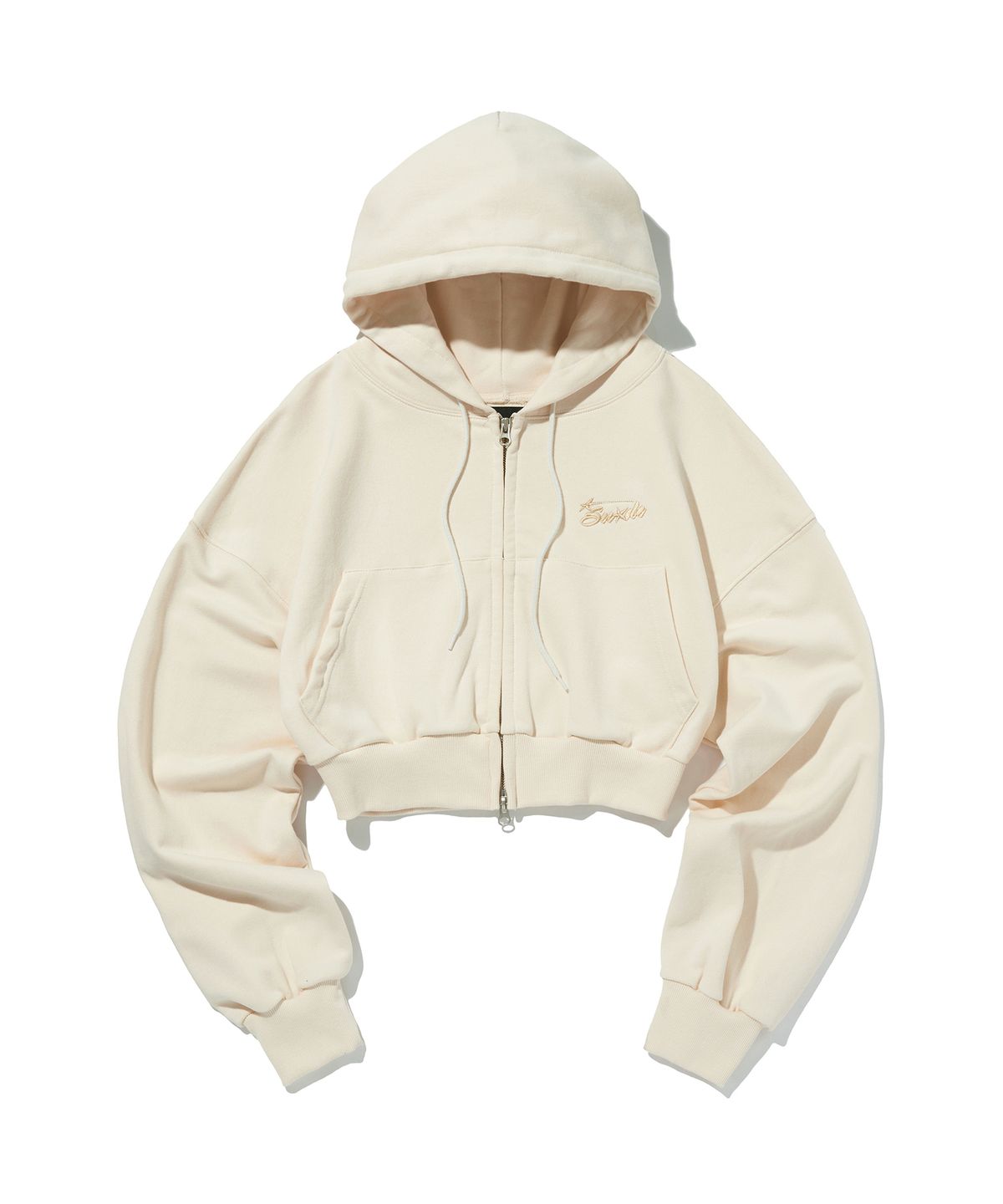스웨이드(SUADE) CROP HOOD ZIP UP [IVORY]