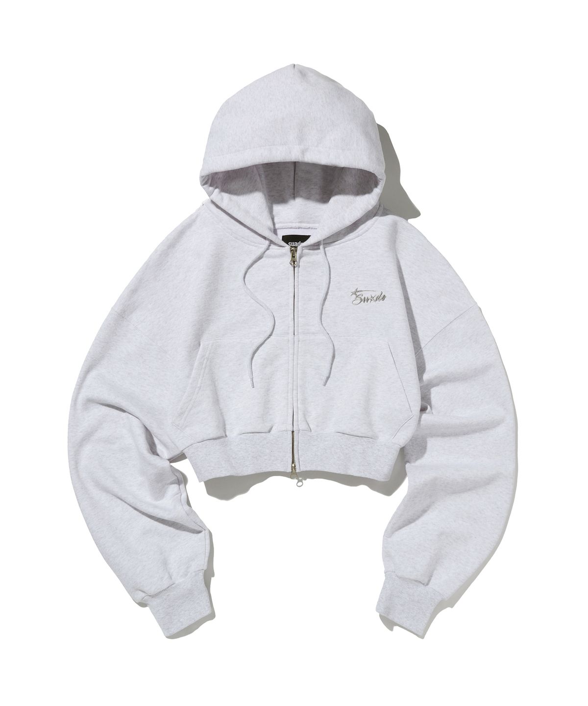 스웨이드(SUADE) CROP HOOD ZIP UP [MELANGE GRAY]