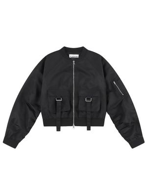 BELTED POCKET BOMBER [BLACK]
