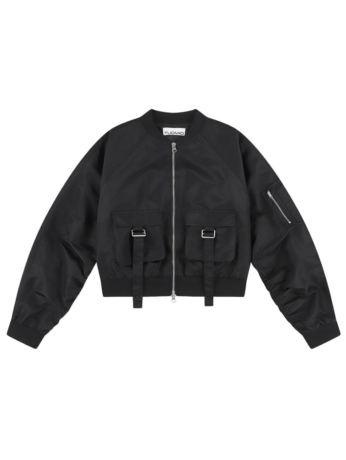 뚜오미오(TUOMIO) BELTED POCKET BOMBER [BLACK]