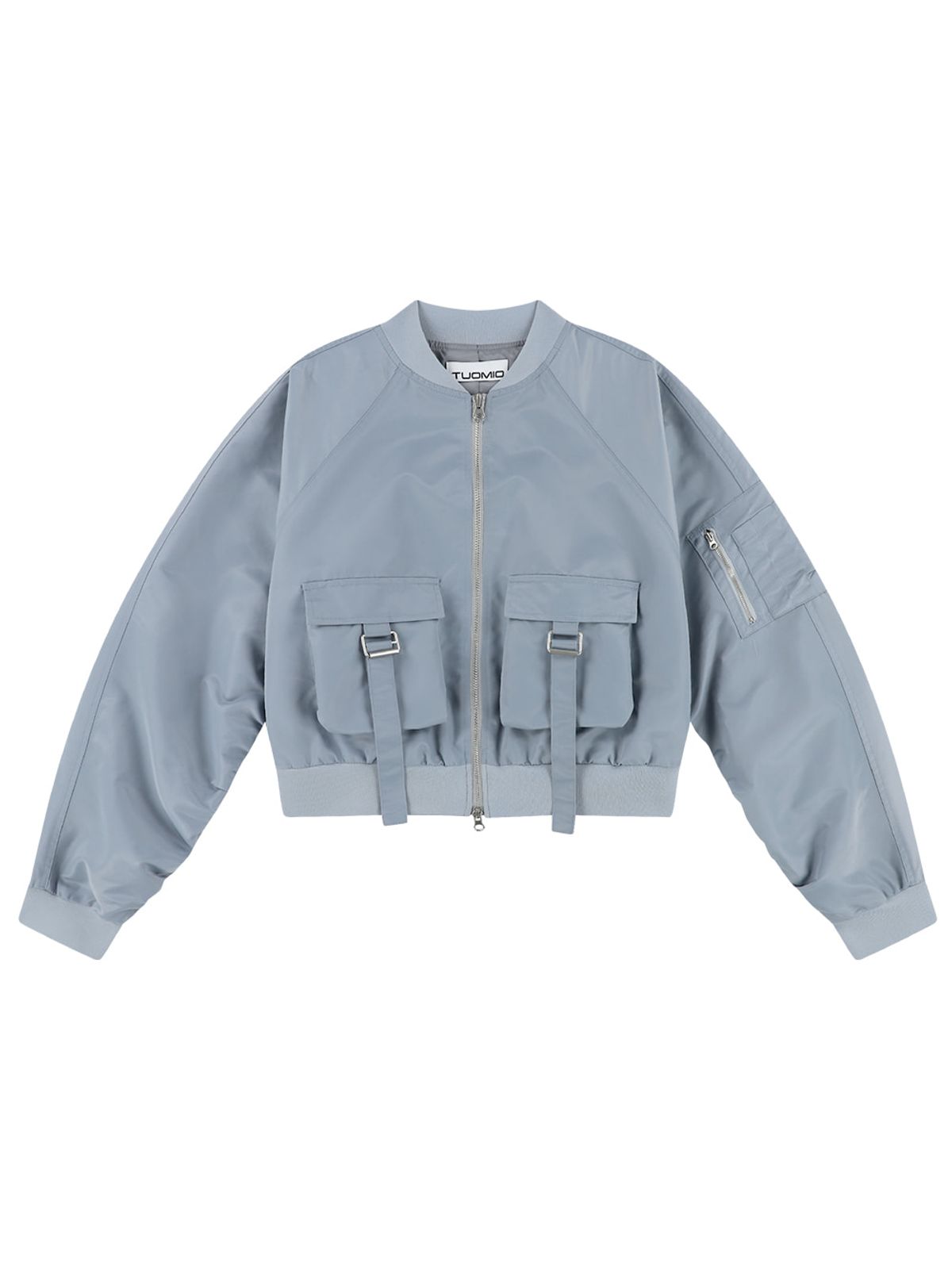 뚜오미오(TUOMIO) BELTED POCKET BOMBER [DUSTY BLUE]