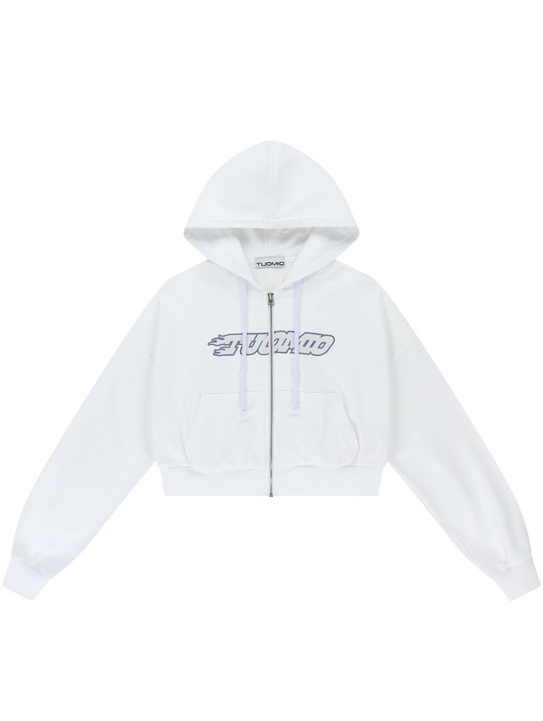 GRAPHIC HOOD ZIP-UP [WHITE]