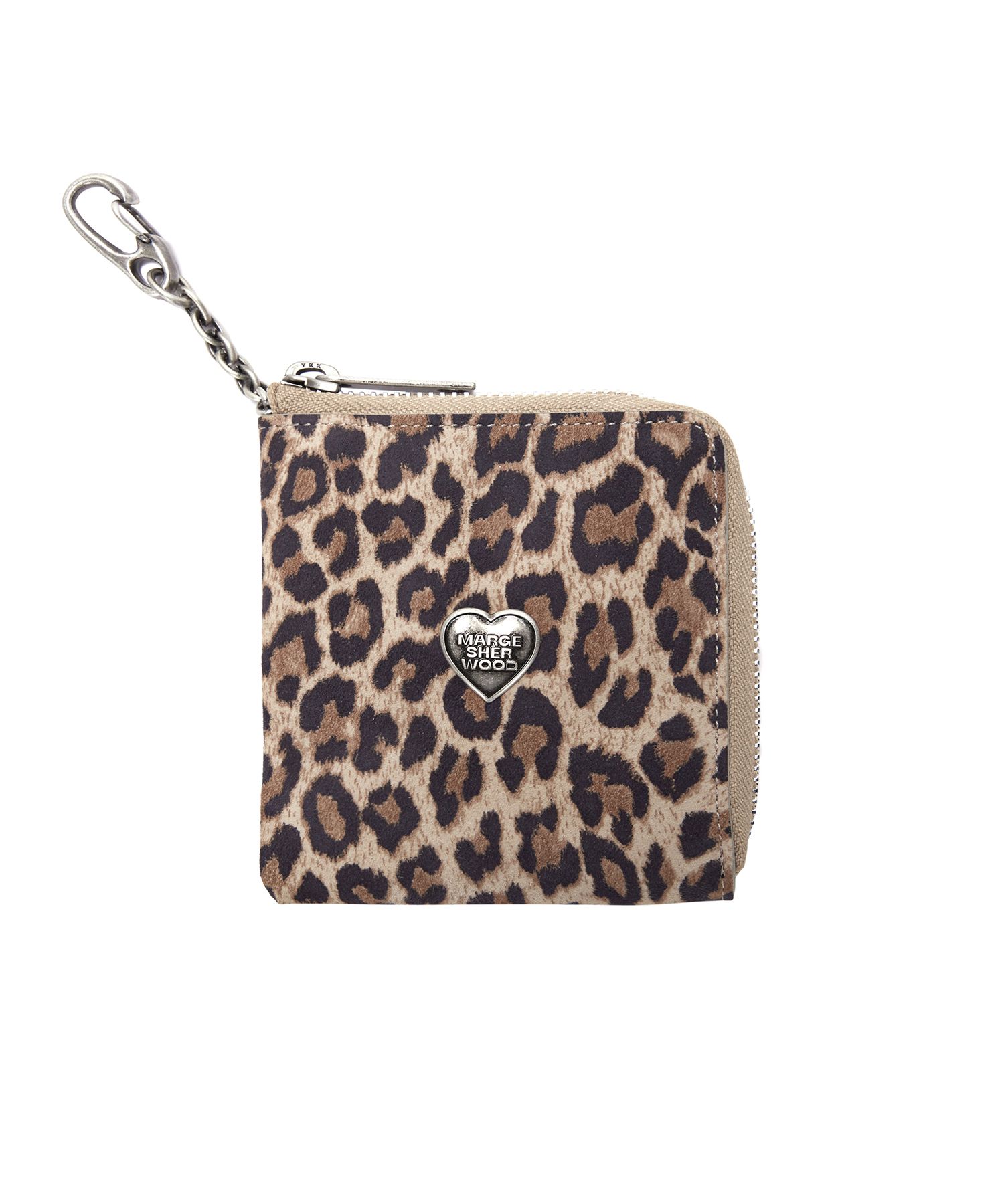 MUSINSA | MARGESHERWOOD HEART HALF ZIPPER WALLET_SILVER