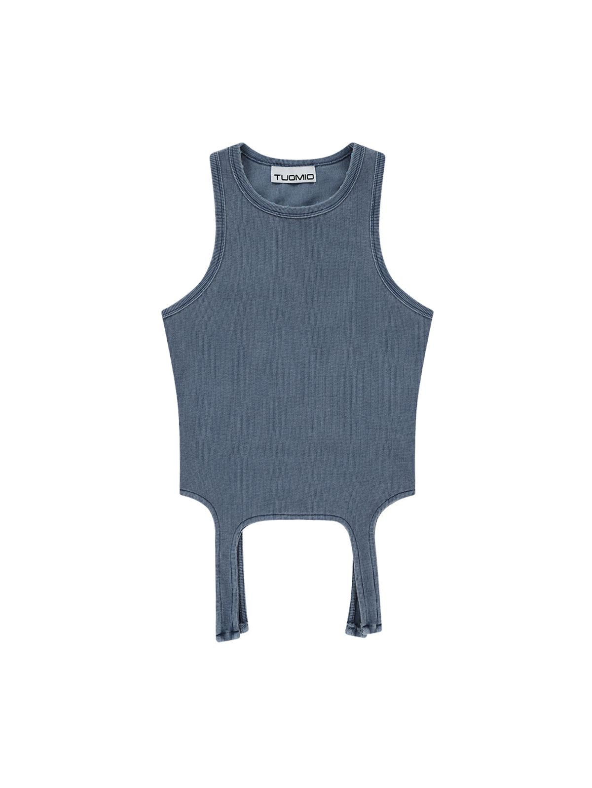 뚜오미오(TUOMIO) GARMENT DYED TAIL TANK [BLUE]