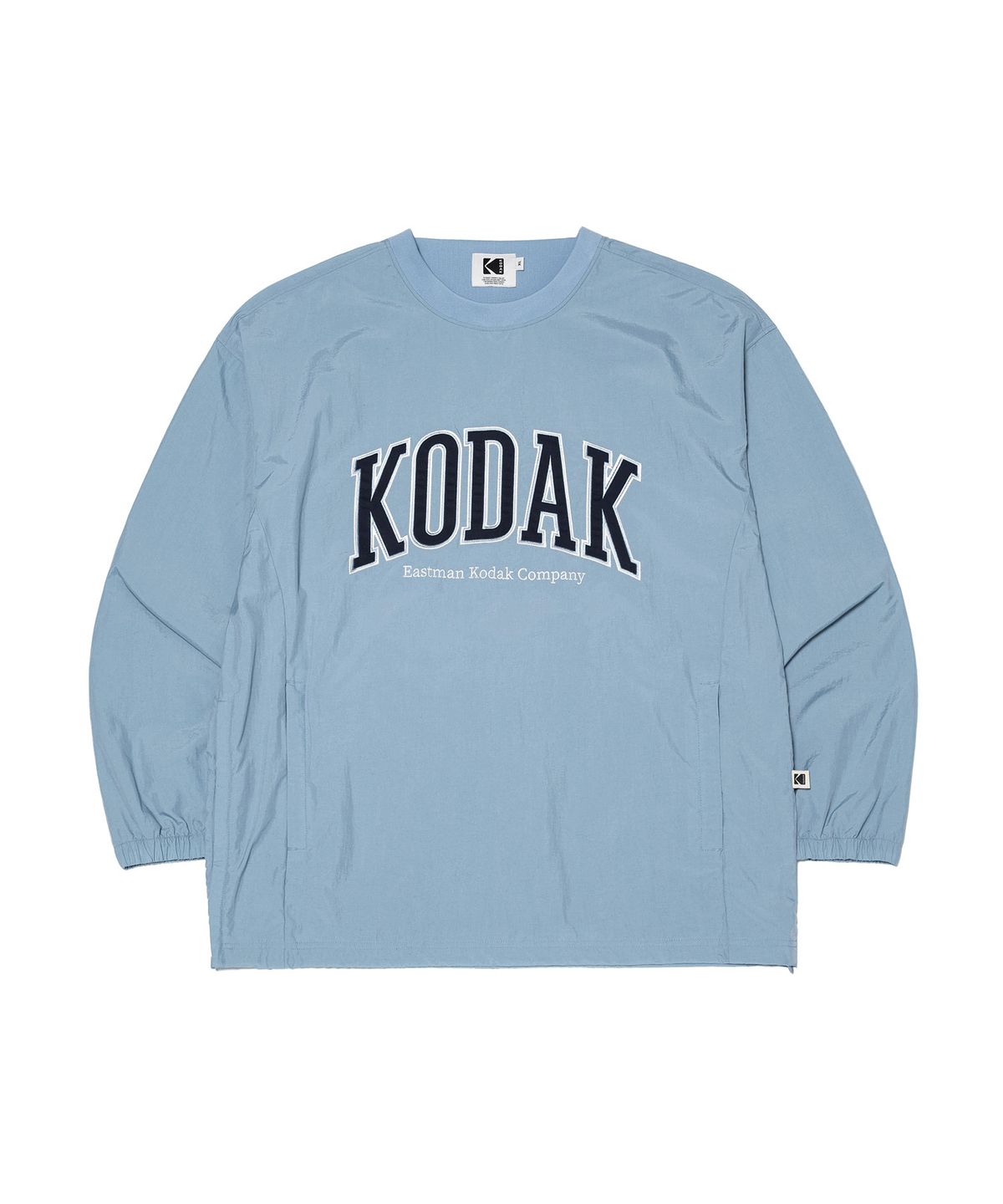 코닥(KODAK) 에센셜 워딩로고 피스테 맨투맨 S.BLUE