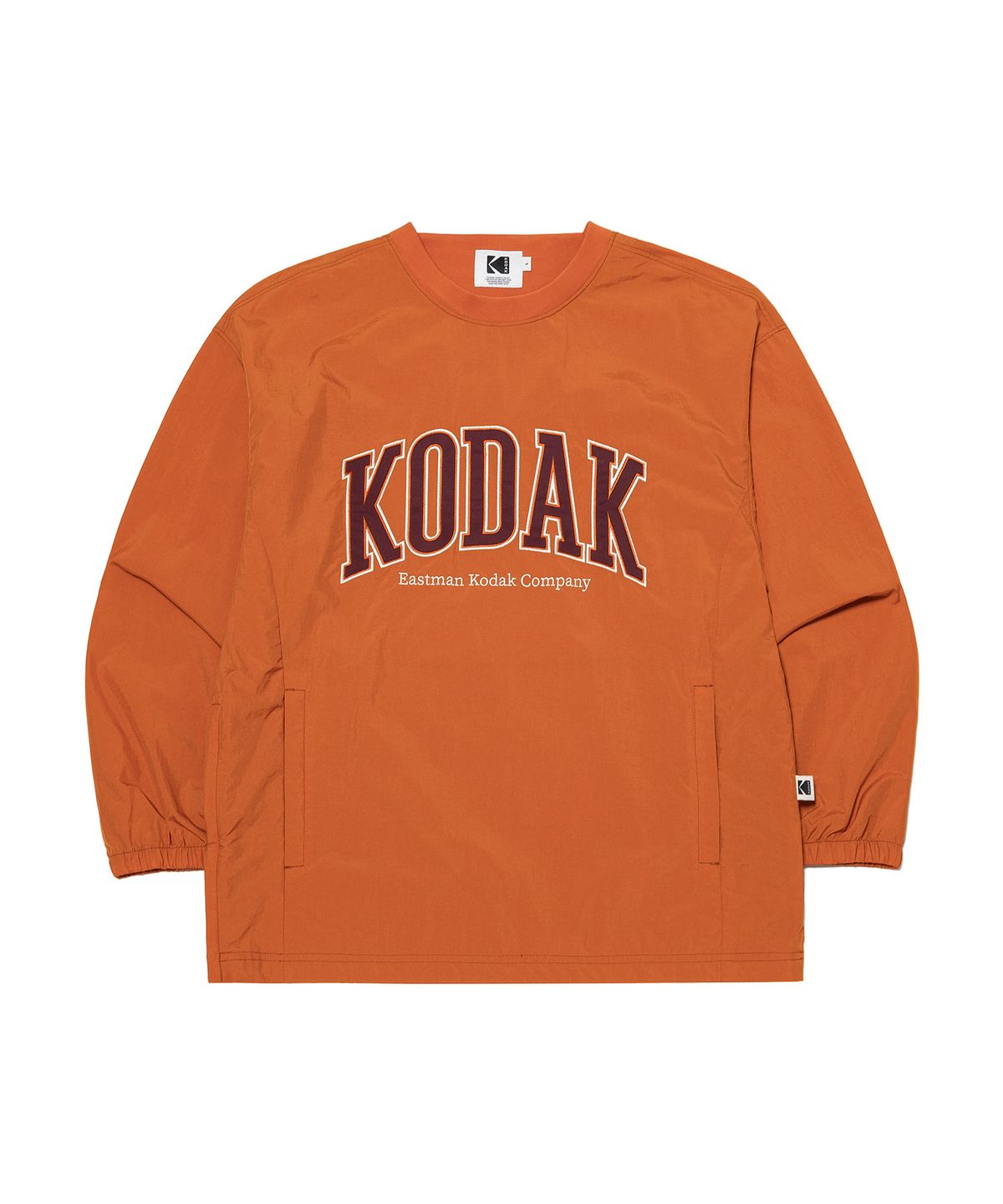 코닥(KODAK) 에센셜 워딩로고 피스테 맨투맨 ORANGE