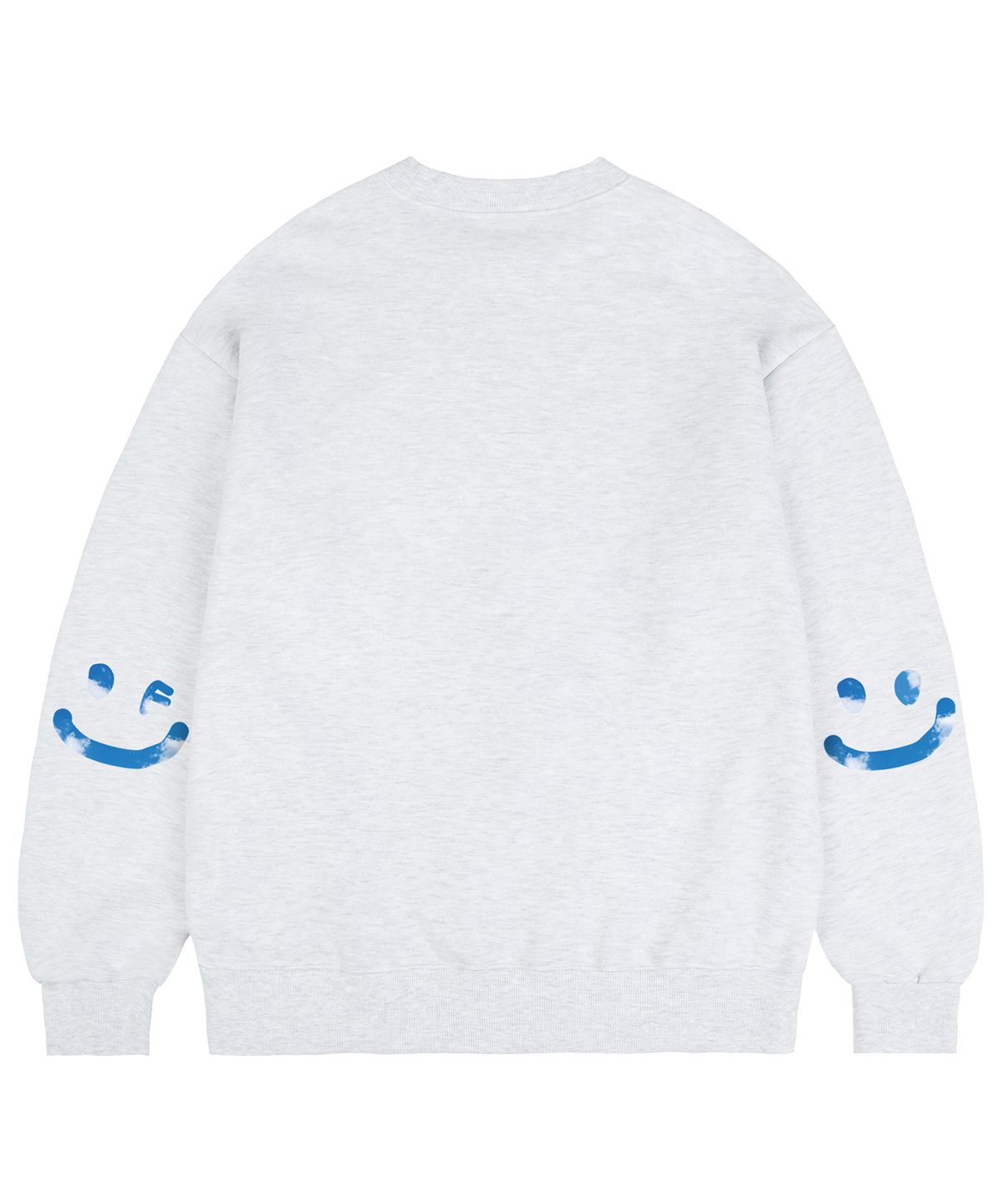 그레이버(GRAVER) [UNISEX]엘보우 SKY 구름 드로잉스마일 맨투맨_멜란지화이트