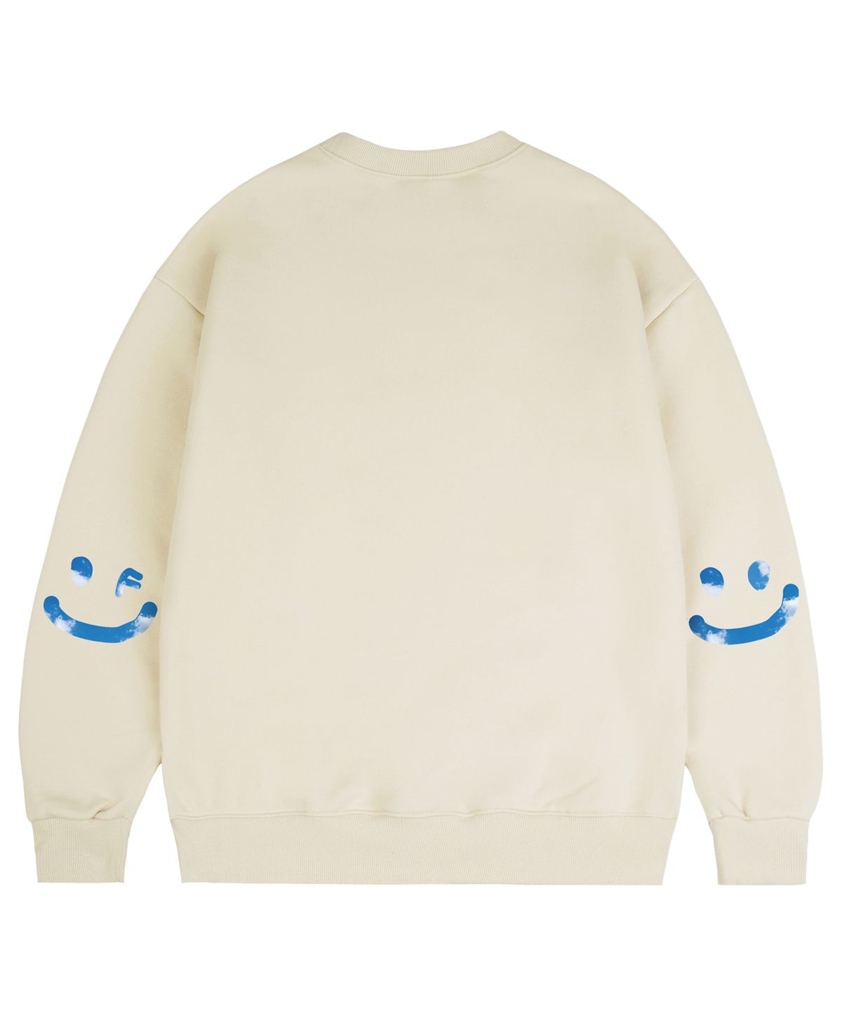 그레이버(GRAVER) [UNISEX]엘보우 SKY 구름 드로잉스마일 맨투맨_크림