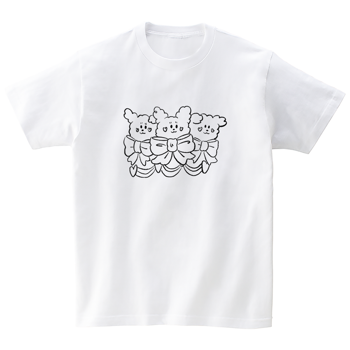 어썸어스(AWESOMEUS) (24SS) RIBBON DOGS WHITE T_SHIRTS