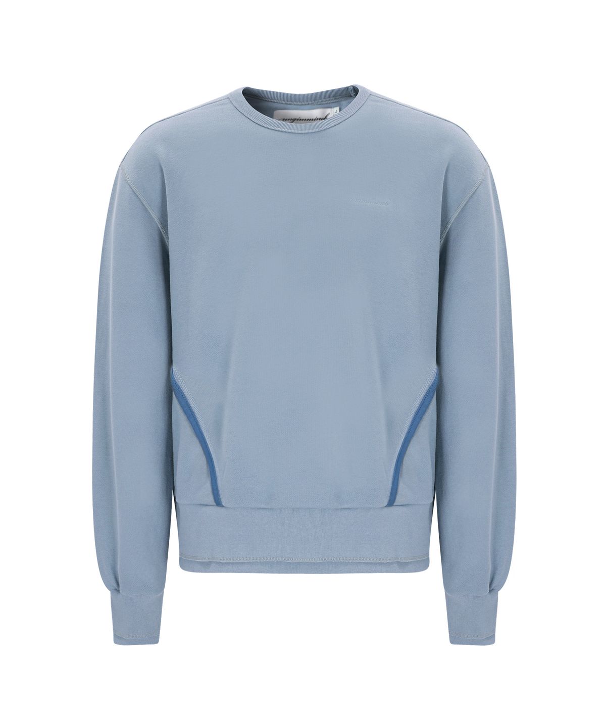 언지미크(UNGIMMICK) DIAGONAL SEAM PIPING SWEATSHIRT (BLUE)