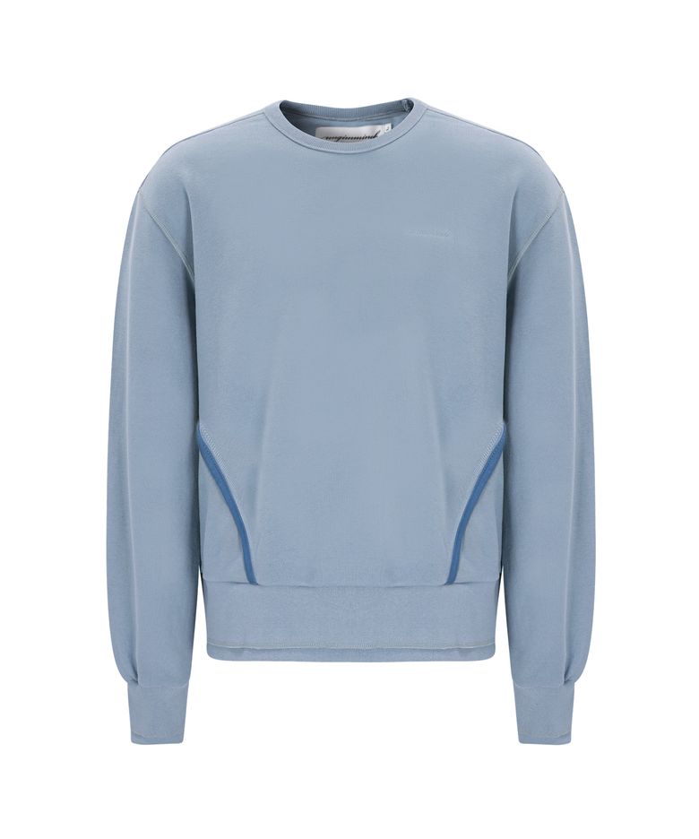 DIAGONAL SEAM PIPING SWEATSHIRT (BLUE)
