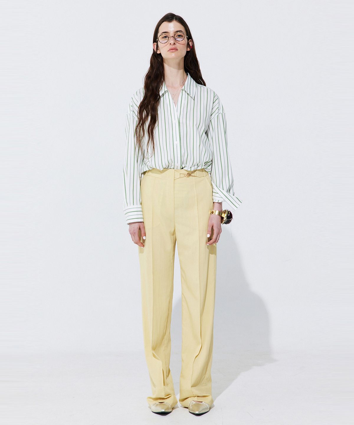 분더캄머(WNDERKAMMER) Belted Straight Trousers_Yellow (벨티드 스트레이드 트라우저_옐로우)