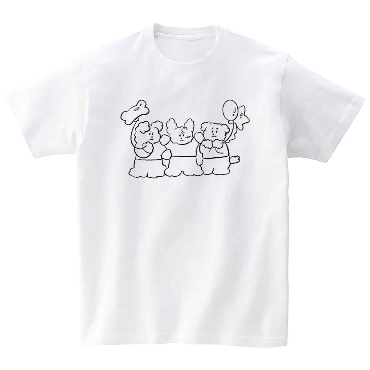 어썸어스(AWESOMEUS) (24SS) BALLON ANIMAL FRIENDS WHITE T_SHIRTS