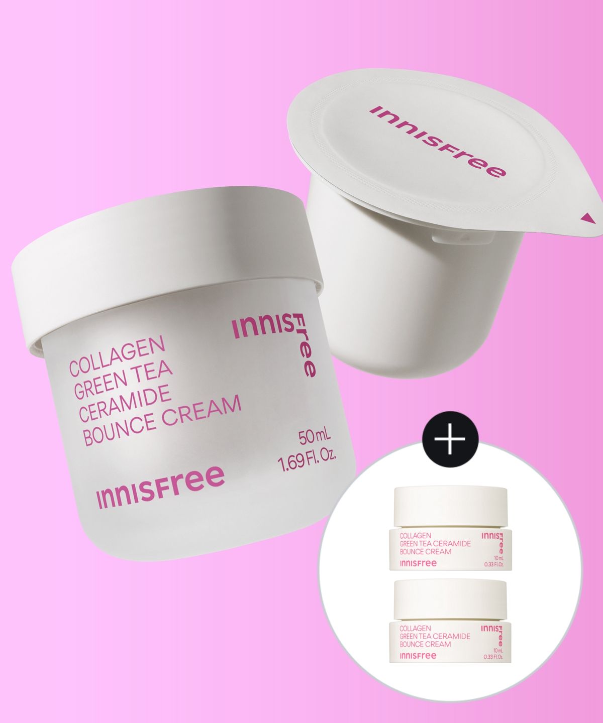 이니스프리(INNISFREE) [1+1] [사은품 증정] 콜라겐 그린티 세라마이드 탄력장벽 크림 50mL + 50mL(리필) + 10mL 2개
