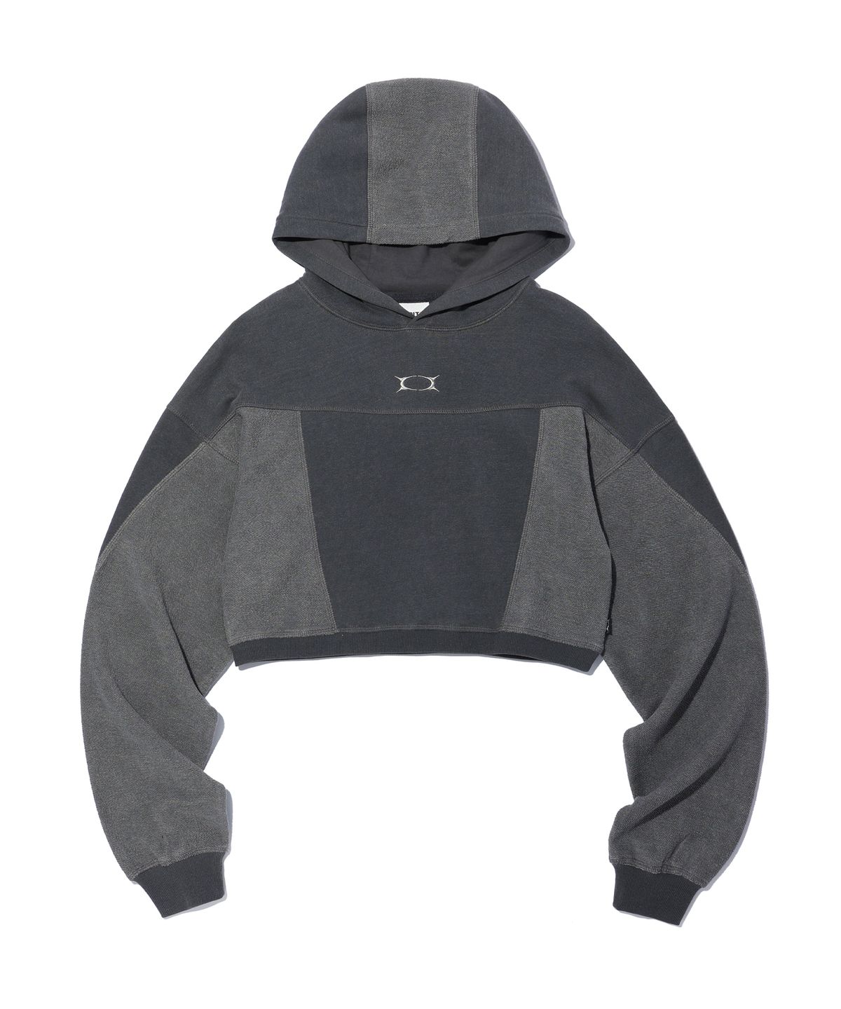 크리틱(CRITIC) CROP INCISION HOODIE CHARCOAL
