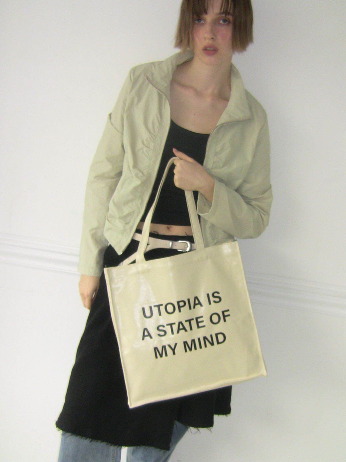 필인더블랭크(FILLINTHEBLANK) Stance Coated Multi Bag (ivory)