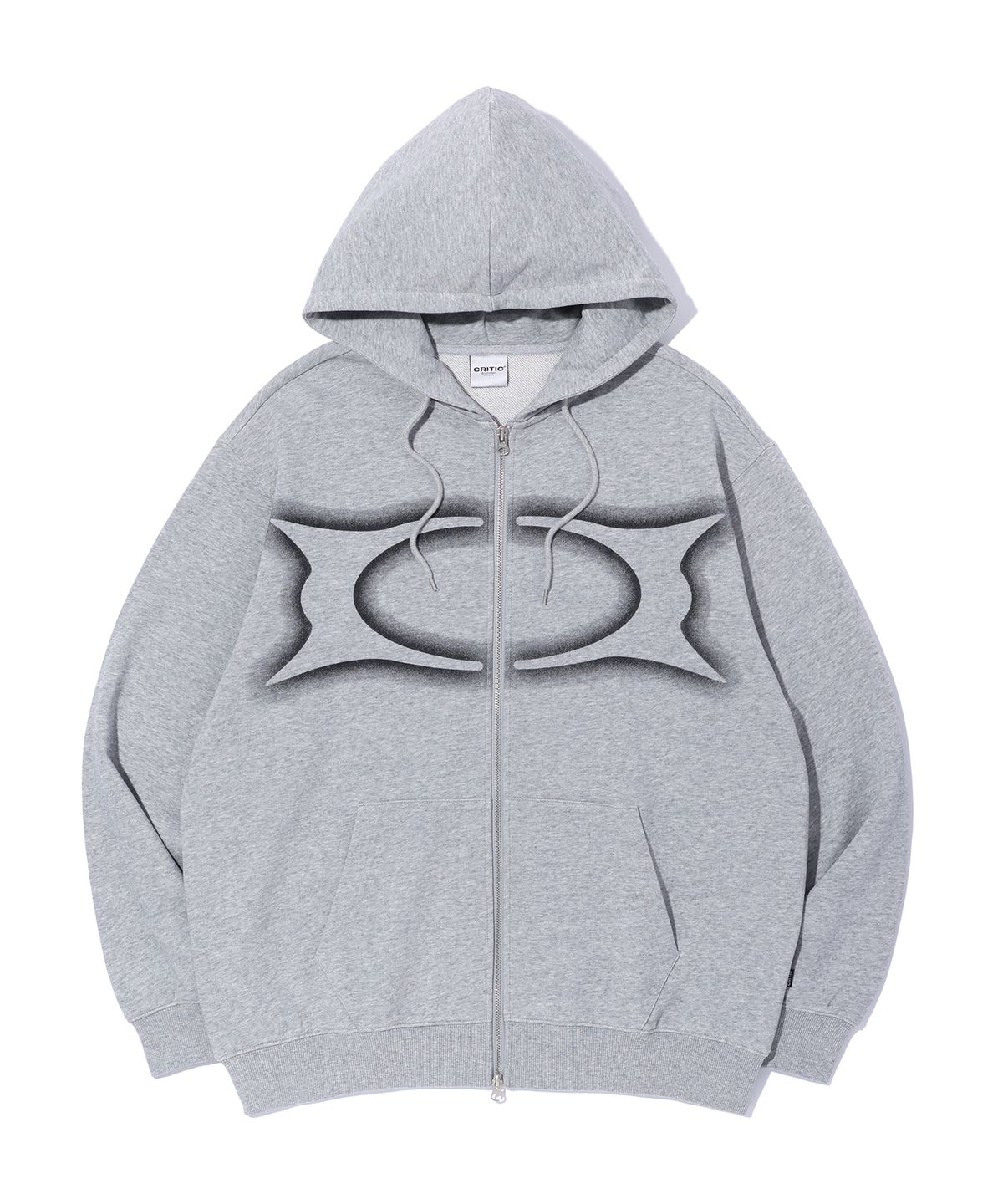 크리틱(CRITIC) WORMHOLE LOGO HOODIE ZIP-UP MELANGE GREY
