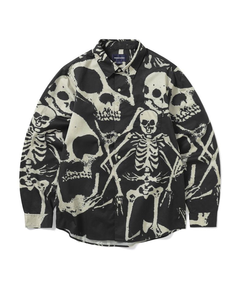 Skeletons Shirt Washed Black