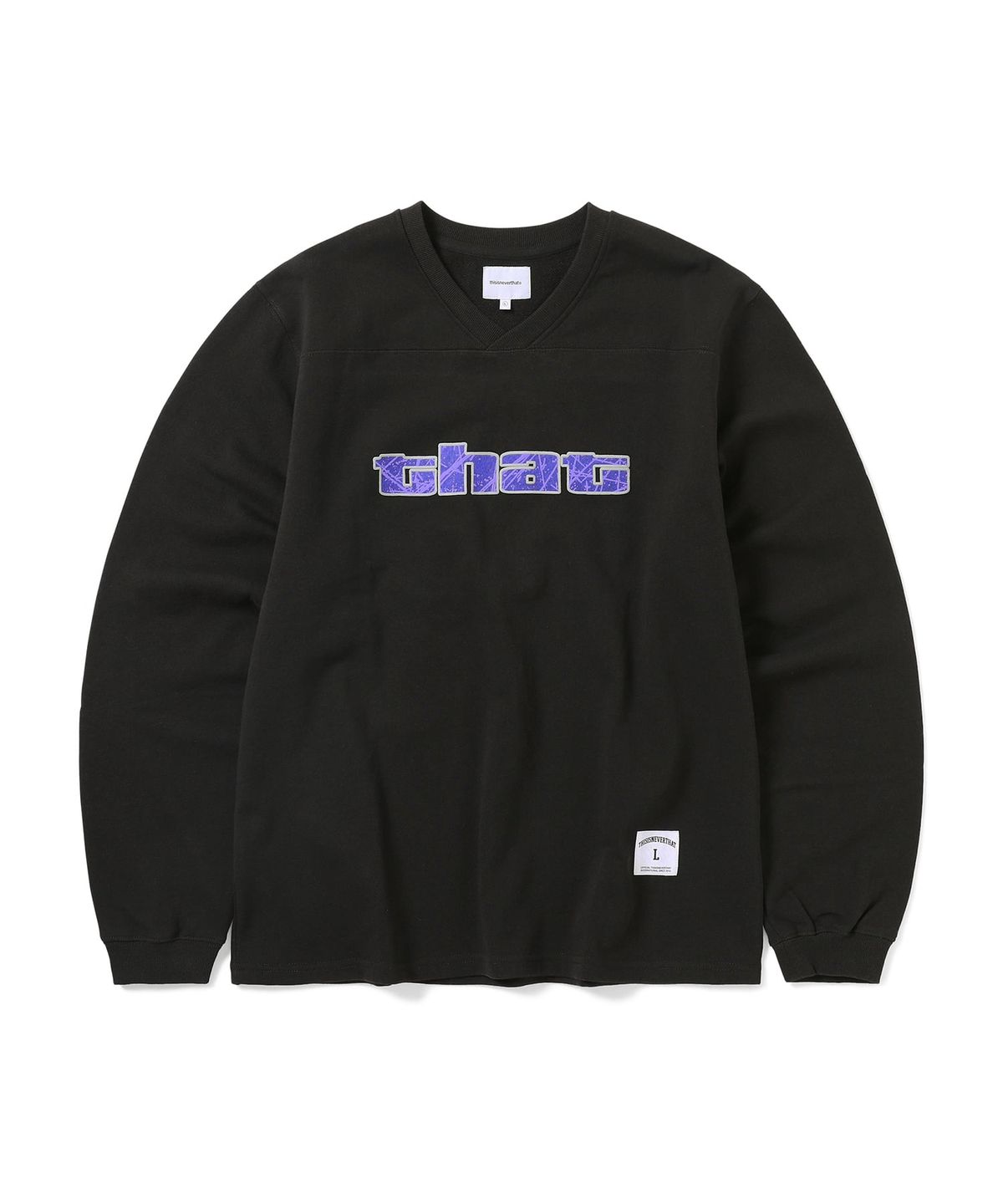 디스이즈네버댓(THISISNEVERTHAT) Paneled Sports Crewneck Off Black