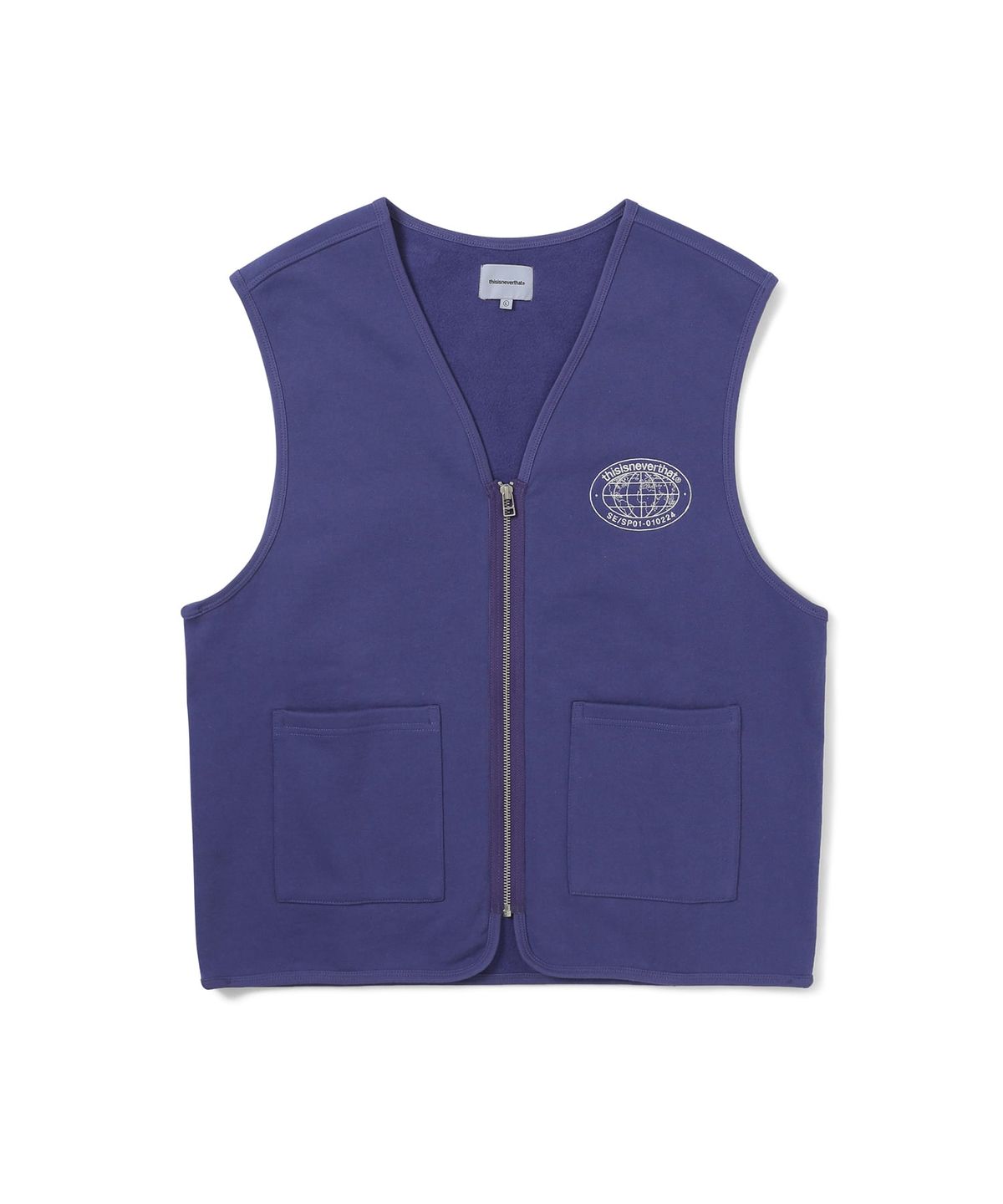 디스이즈네버댓(THISISNEVERTHAT) Zip Sweat Vest Purple Blue