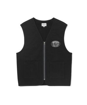 Zip Sweat Vest Black