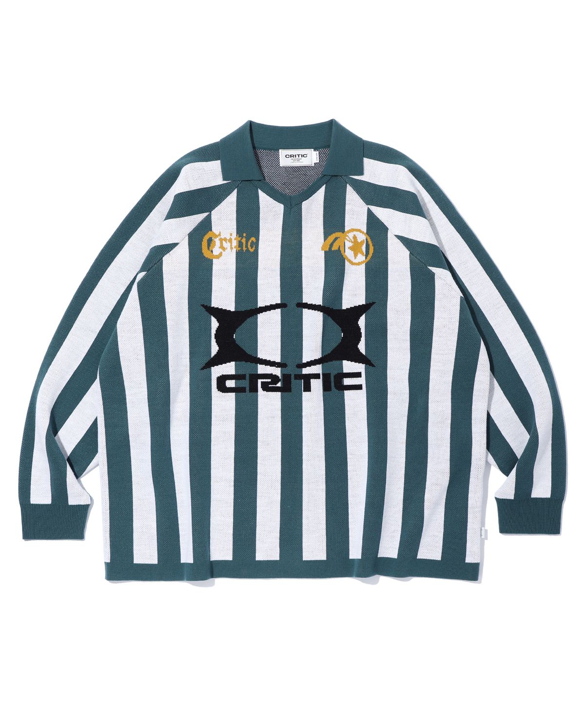 크리틱(CRITIC) KNIT STRIPE RACING JERSEY MINT