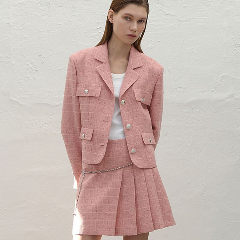 RIVIERA TWEED TAILORED SET-UP JACKET(JK-2927)