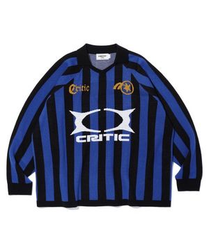 KNIT STRIPE RACING JERSEY BLACK