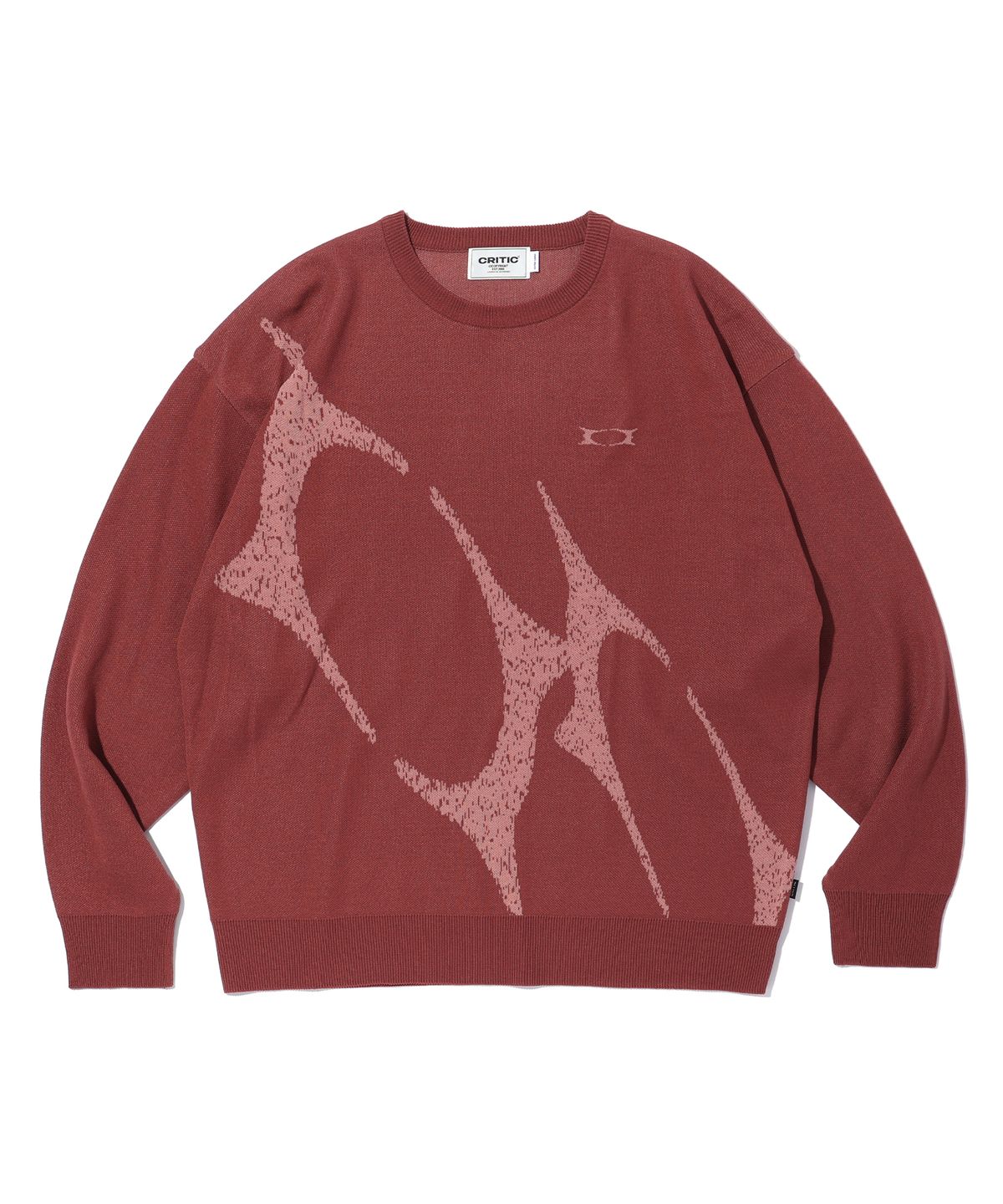 크리틱(CRITIC) WORMHOLE LOGO JACQUARD KNIT BRICK