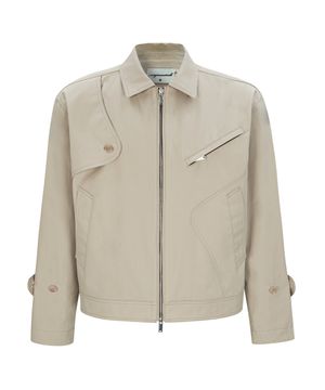 CROPPED TRENCH JACKET (IVORY)