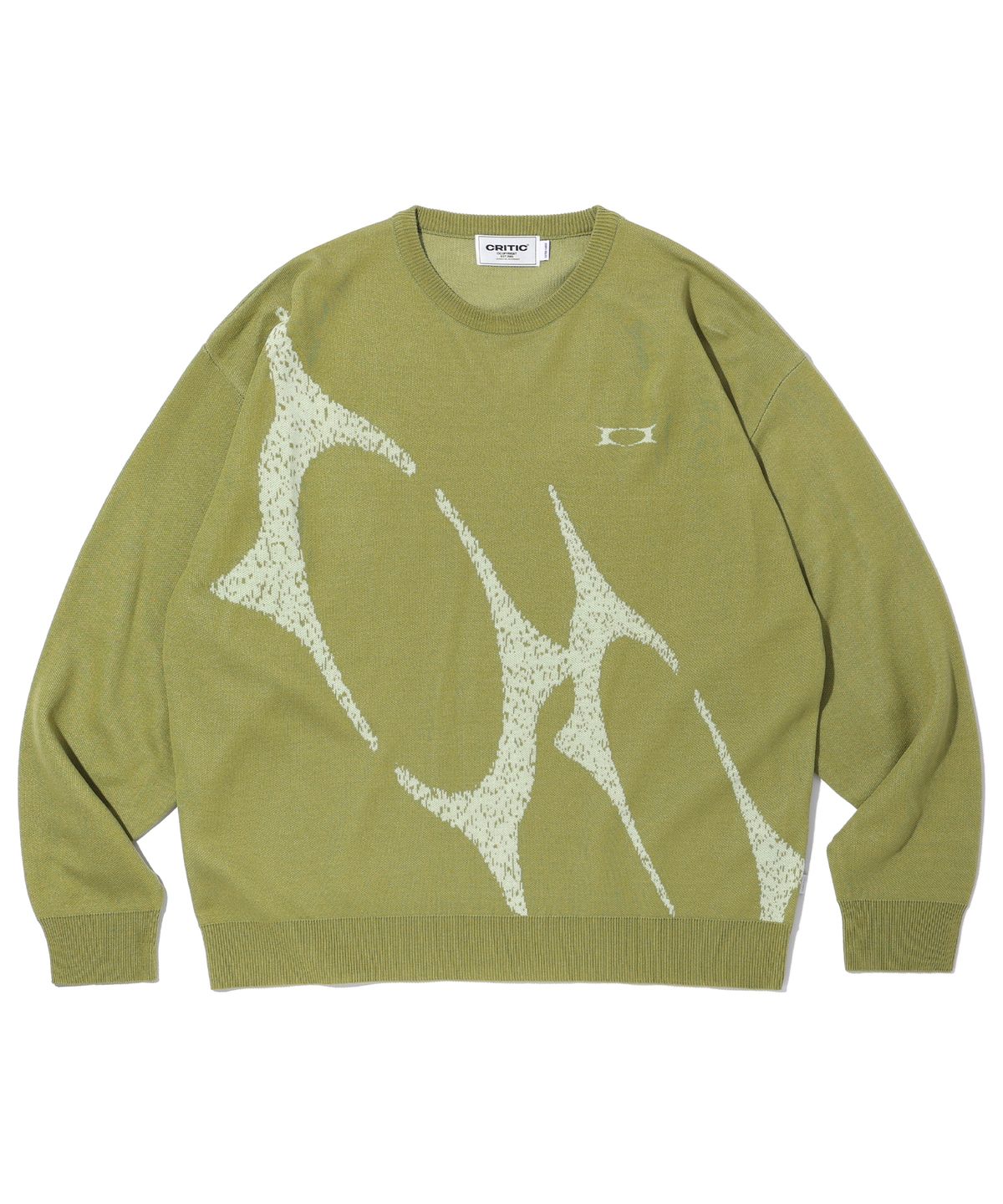 크리틱(CRITIC) WORMHOLE LOGO JACQUARD KNIT OLIVE
