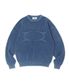 WORMHOLE LOGO NATURAL DYEING MESH KNIT BLUE