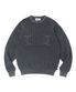 WORMHOLE LOGO NATURAL DYEING MESH KNIT CHARCOAL