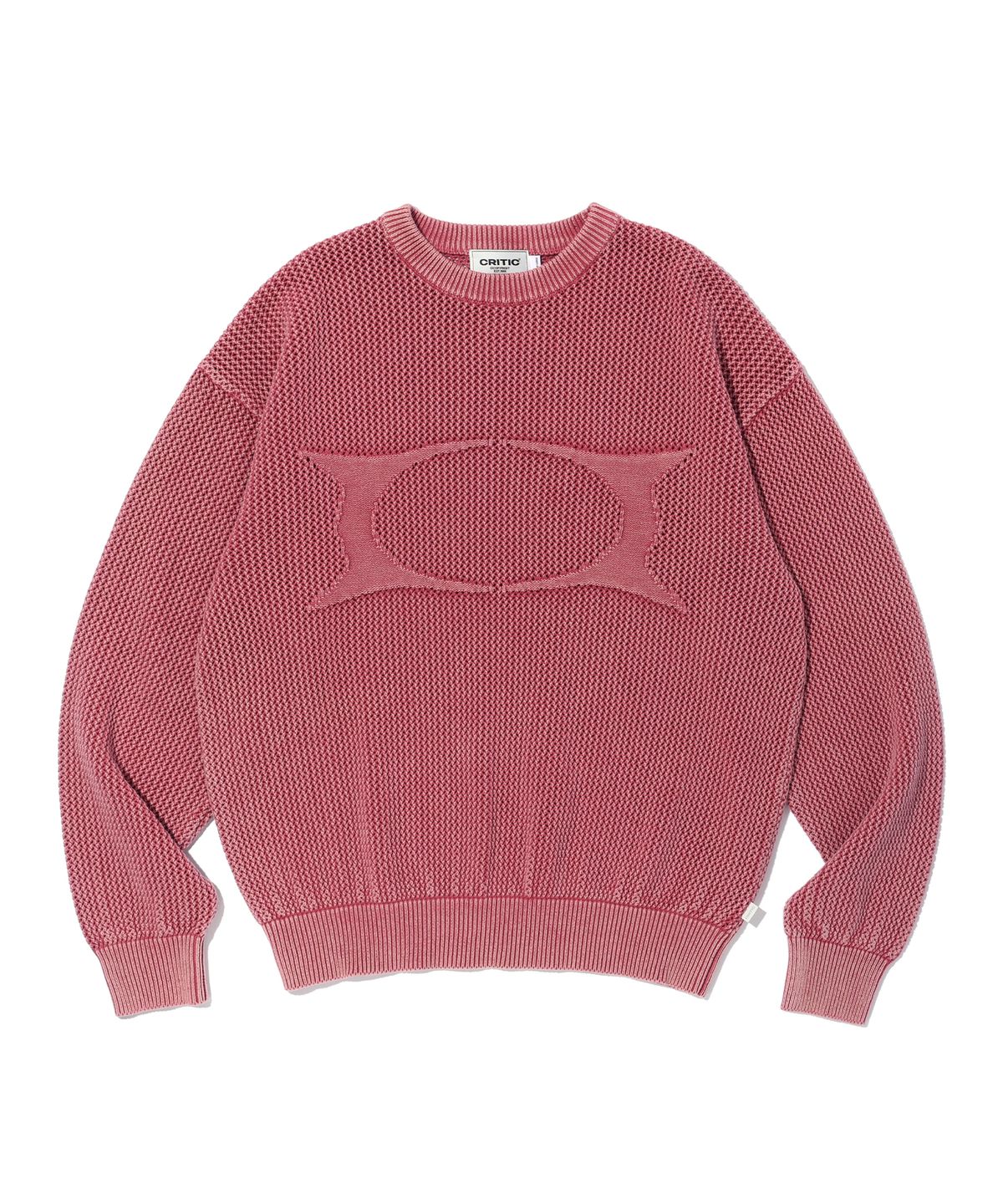 크리틱(CRITIC) WORMHOLE LOGO NATURAL DYEING MESH KNIT PINK