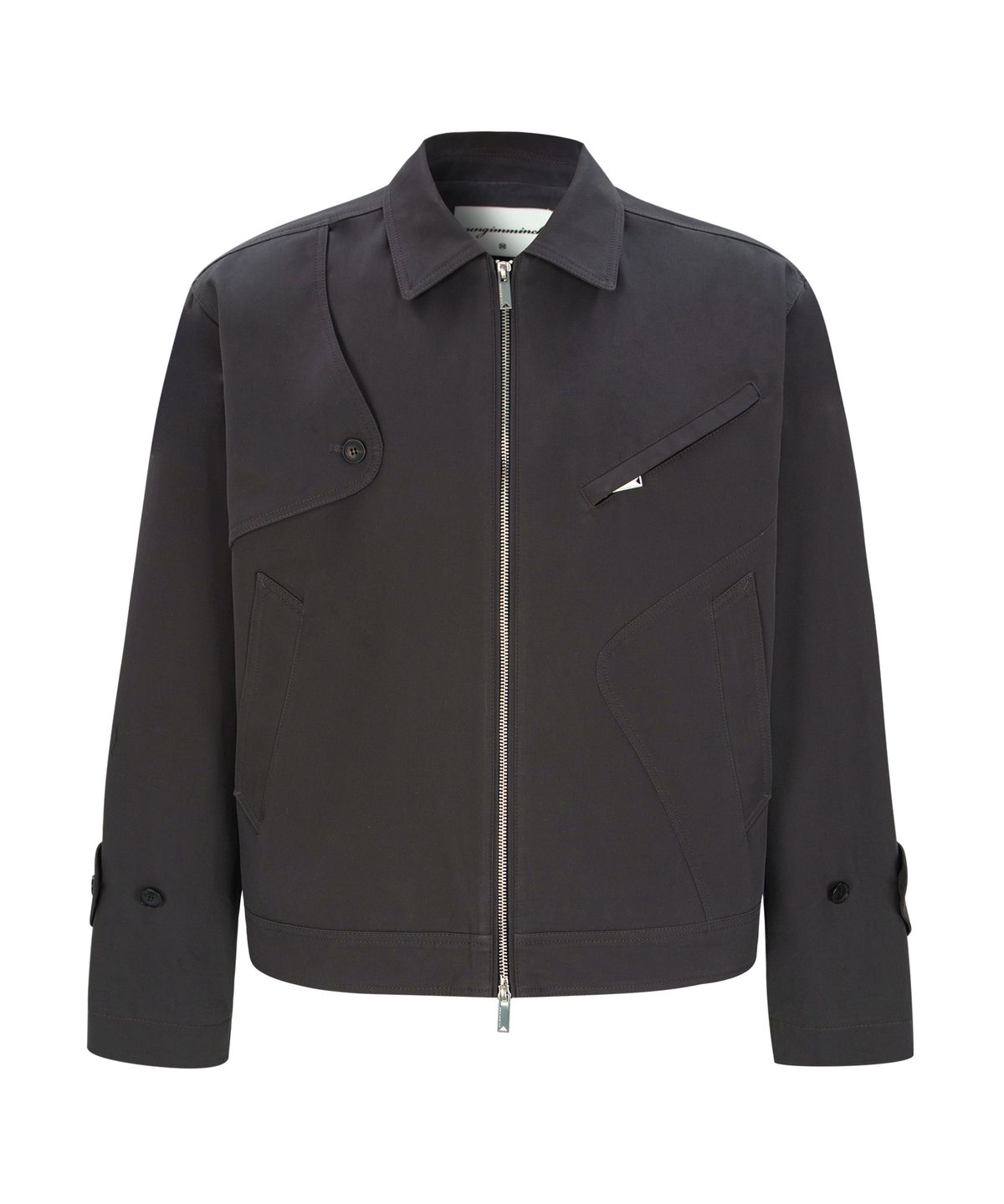 언지미크(UNGIMMICK) CROPPED TRENCH JACKET (CHARCOAL)