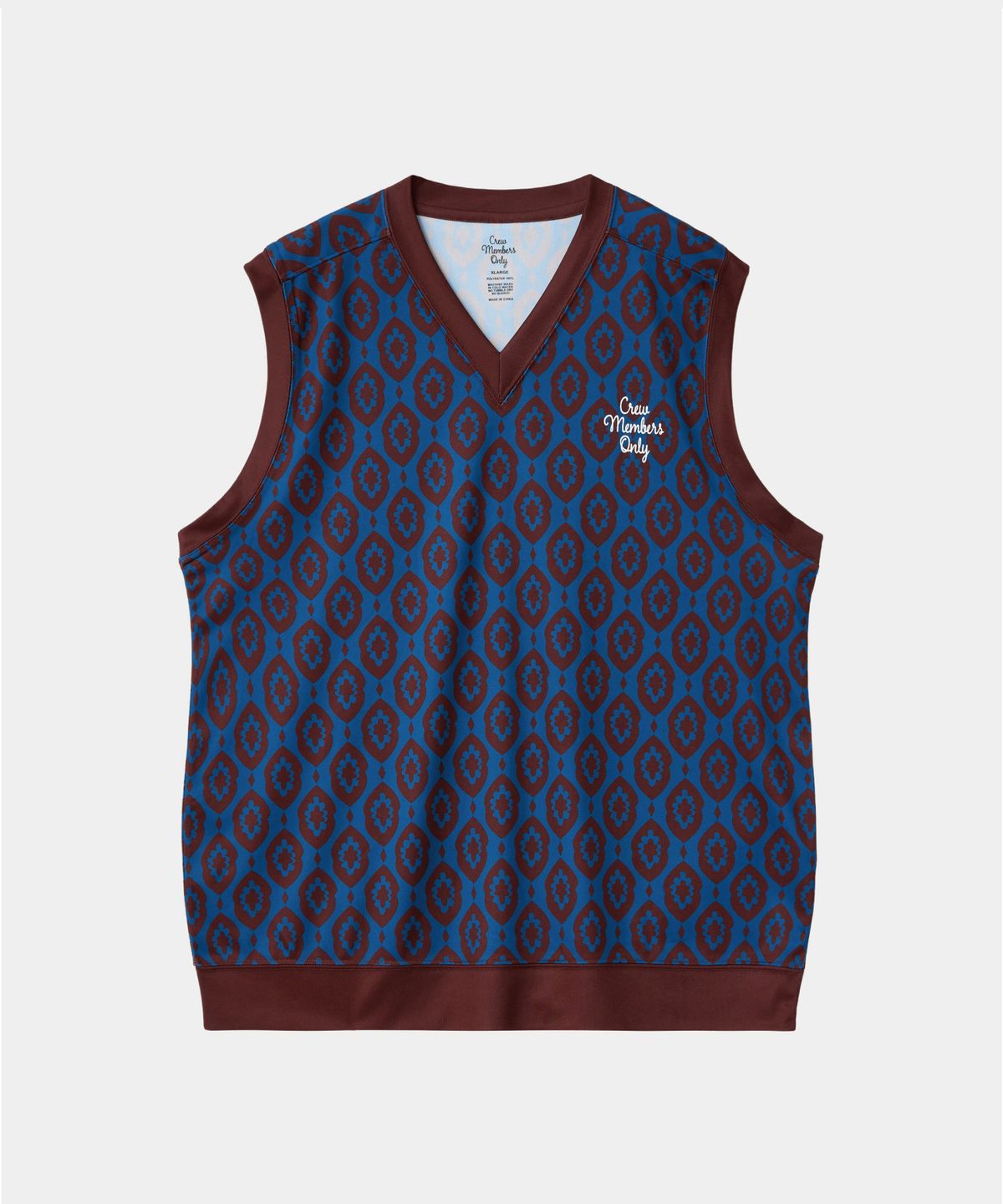 크루멤버스온리(CREW MEMBERS ONLY) FIELD VEST WALL PAPER BURGUNDY BLUE