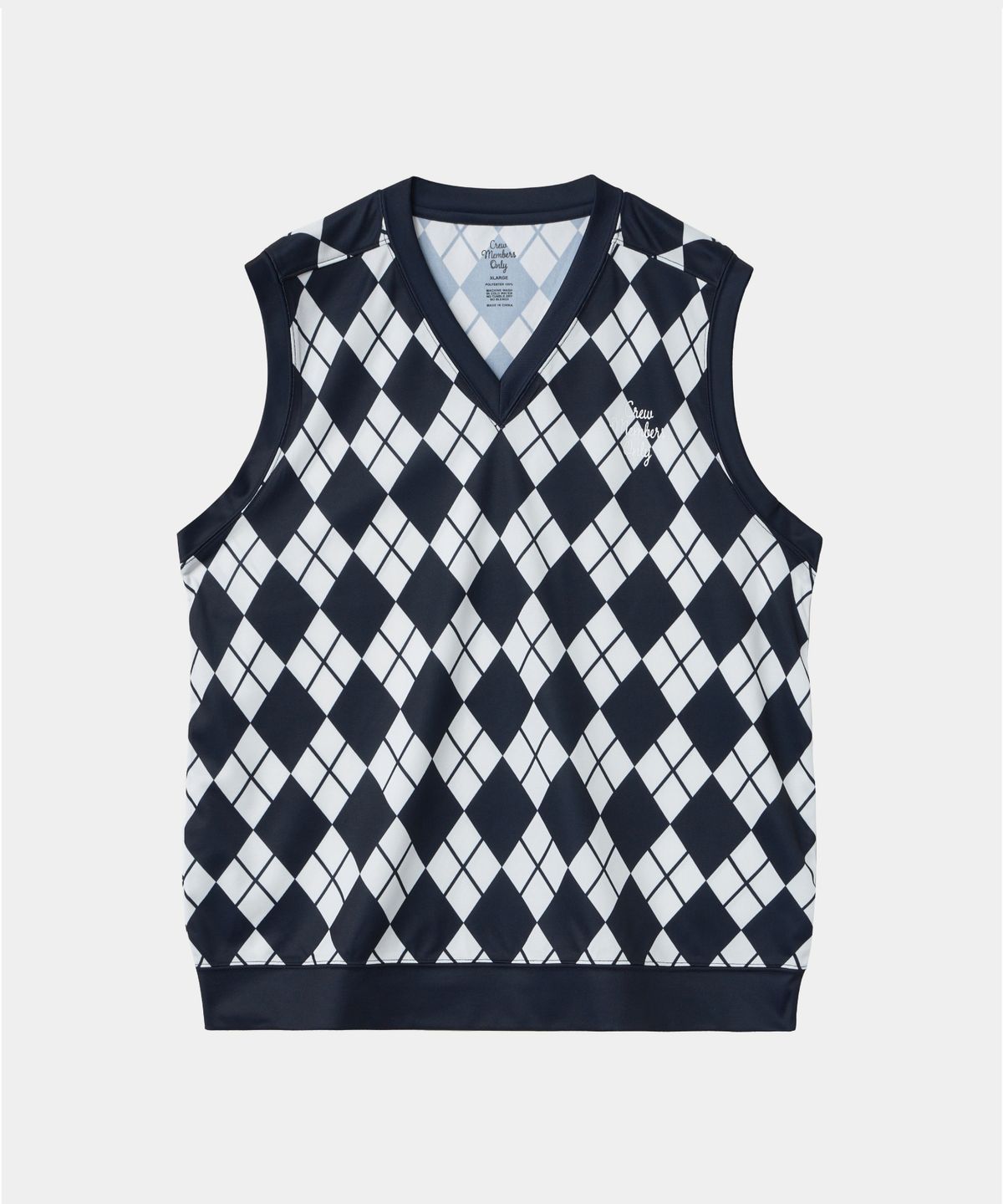 크루멤버스온리(CREW MEMBERS ONLY) FIELD VEST ARGYLE NAVY