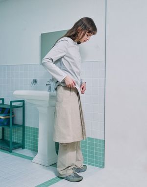 레이어드 스커트 팬츠(베이지)