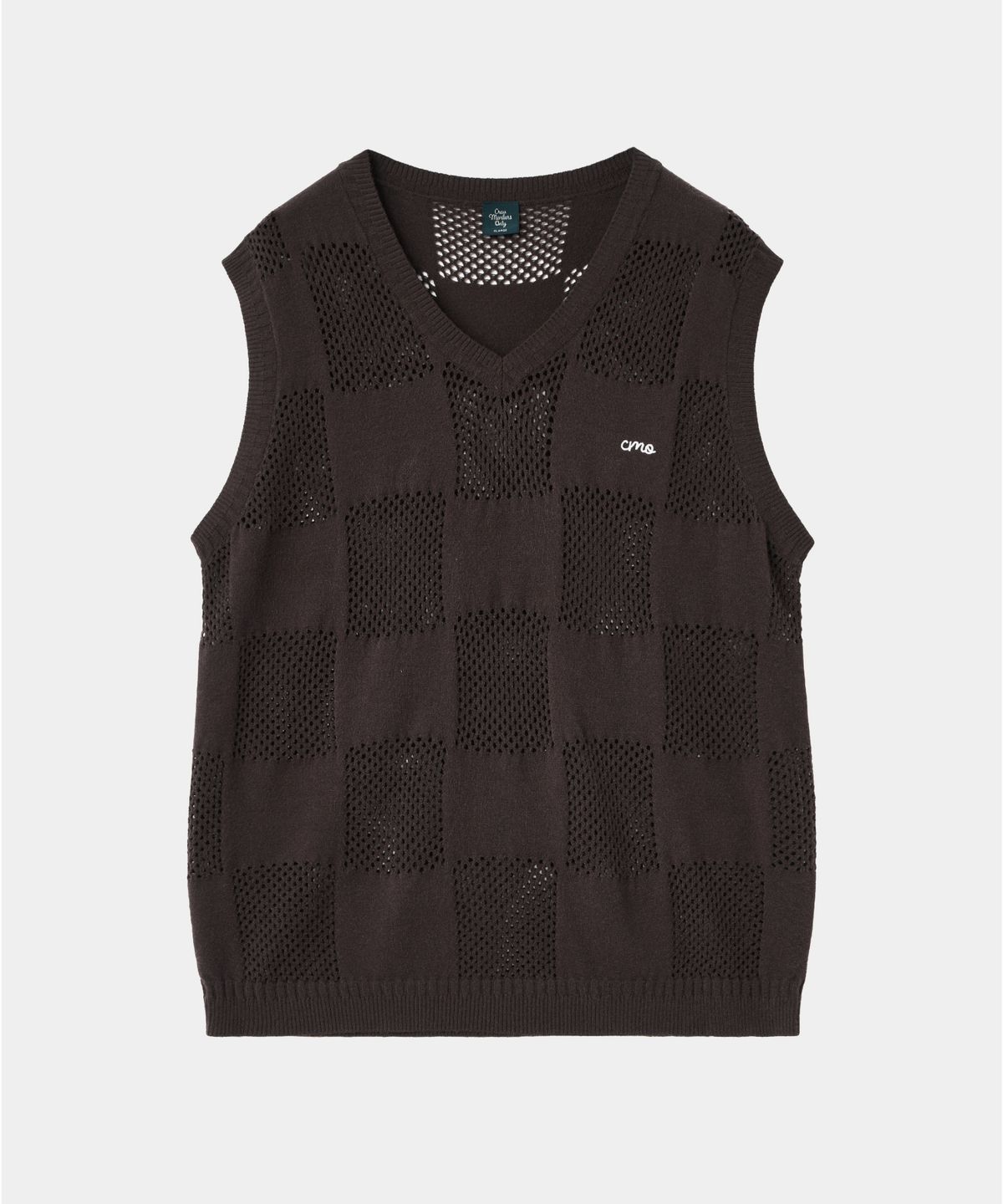 크루멤버스온리(CREW MEMBERS ONLY) CHECKER BOARD VEST BROWN