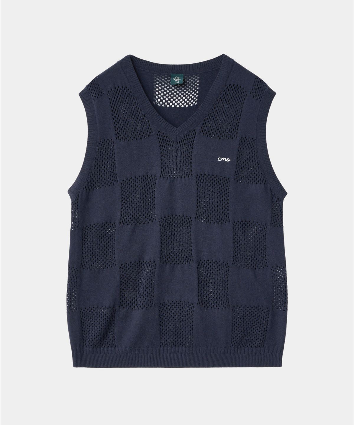 크루멤버스온리(CREW MEMBERS ONLY) CHECKER BOARD VEST NAVY
