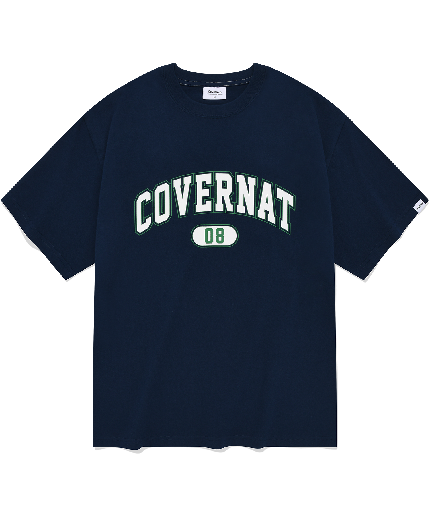 MUSINSA | COVERNAT arch logo t-shirt navy
