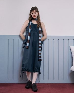 포켓 스트링 원피스(챠콜)